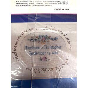 Vitg Current Wedding Counted Cross-Stitch Card Kit Personalized Commemorative